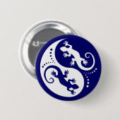 Badge Rond 5 Cm YIN & YANG Geckos white + votre idée (Devant & derrière)