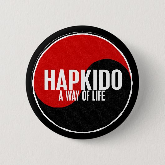 Badge Rond 5 Cm Yin Yang HAPKIDO 1 (Devant)