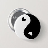 Badge Rond 5 Cm Yin Yang Hearts Design (Devant & derrière)