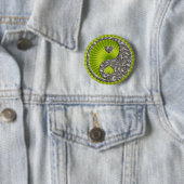 Badge Rond 5 Cm Yin & Yang / Hearts SILVER (En situation)
