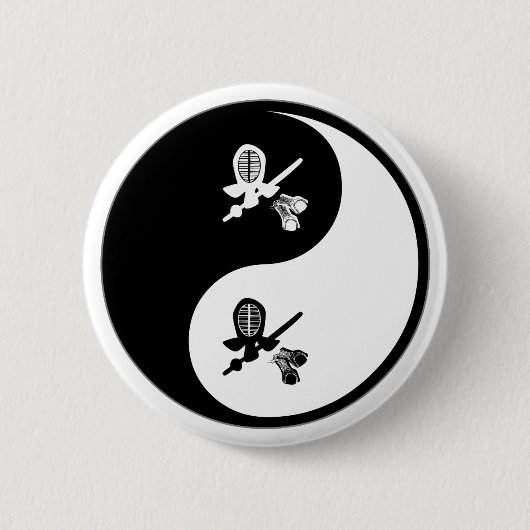 Badge Rond 5 Cm Yin Yang Kendo (Devant)