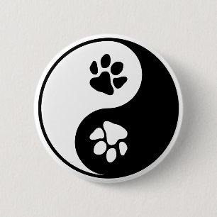 Badge Rond 5 Cm Yin Yang Paw