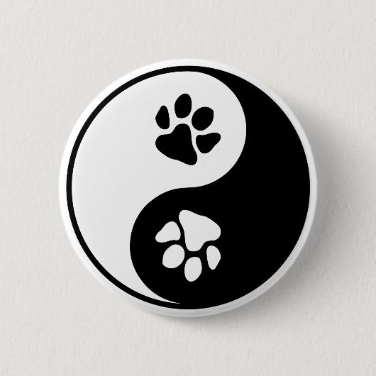 Badge Rond 5 Cm Yin Yang Paw (Devant)