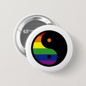 Badge Rond 5 Cm Yin-Yang-Symbole-Arc-en-ciel (Devant & derrière)