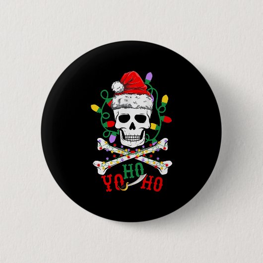 Badge Rond 5 Cm Yo S Ho Rate Boat Cruise Xmas Skull Crossbones Chr (Devant)