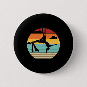 Badge Rond 5 Cm Yoga aérien Rétro Aérobic Gymnastique Danseuse Aer