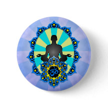 Yoga Aum de méditation, bleu et jaune