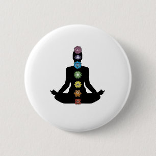Badge Rond 5 Cm Yoga Chakras