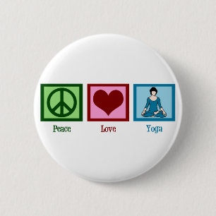 Badge Rond 5 Cm Yoga d'amour de paix