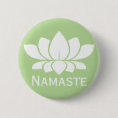 Badge Rond 5 Cm Yoga de Namaste Lotus blanc (Devant)