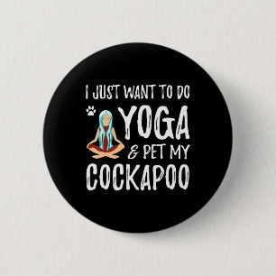 Badge Rond 5 Cm Yoga et chien Apoo pour idée cadeau drôle pour mam