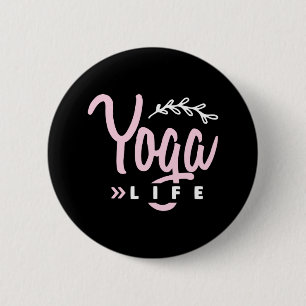 Badge Rond 5 Cm Yoga Lover   Yoga Life