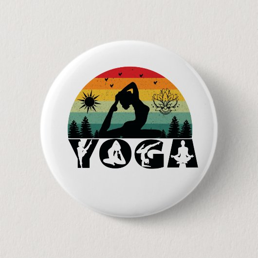 Badge Rond 5 Cm Yoga - Paix, Amour et Lumière (Devant)