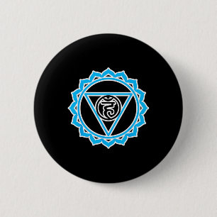 Badge Rond 5 Cm Yoga Veshuddha Throat Chakra par Blue Chakra
