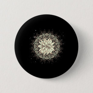 Badge Rond 5 Cm Yogi Lotus Yoga Méditation Pilates Fleur de Lotus