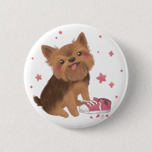 Badge Rond 5 Cm Yorkie, le créateur de problèmes le plus fou