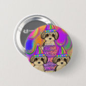 Badge Rond 5 Cm Yorkie Poo (Devant & derrière)