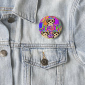 Badge Rond 5 Cm Yorkie Poo (En situation)