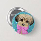 Badge Rond 5 Cm Yorkie Poo (Devant & derrière)