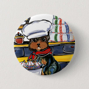 Badge Rond 5 Cm Yorkie Poo chef