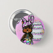 Badge Rond 5 Cm Yorkie Poo Pâques (Devant & derrière)