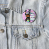 Badge Rond 5 Cm Yorkie Poo Pâques (En situation)