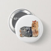Badge Rond 5 Cm Yorkshire Terrier (Devant & derrière)