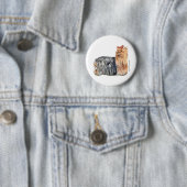 Badge Rond 5 Cm Yorkshire Terrier (En situation)