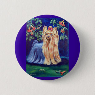 Badge Rond 5 Cm Yorkshire Terrier