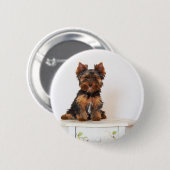Badge Rond 5 Cm Yorkshire Terrier (Devant & derrière)