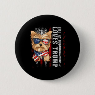 Badge Rond 5 Cm Yorkshire Terrier Chien Yorkie Même Mon Chien Aime
