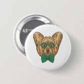 Badge Rond 5 Cm Yorkshire Terrier Hipster (Devant & derrière)