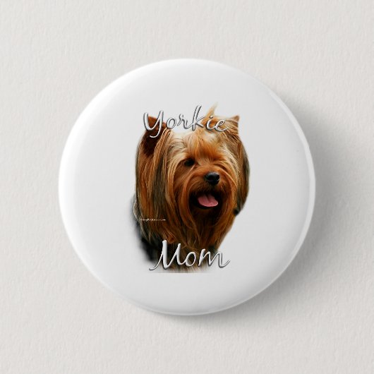 Badge Rond 5 Cm Yorkshire Terrier Maman 2 (Devant)