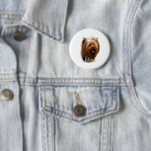 Badge Rond 5 Cm Yorkshire Terrier Maman 2 (En situation)
