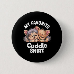 Badge Rond 5 Cm Yorkshire Terrier Mignon Endormi Yorkies Favori