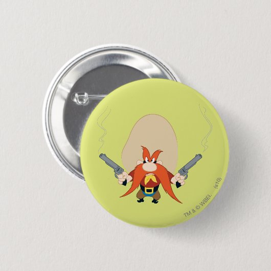 Badge Rond 5 Cm Yosemite Sam Reculez (Devant & derrière)