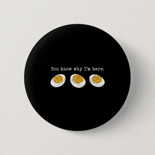 Badge Rond 5 Cm You Know Why I'm Here Funny Deviled Egg Thanksgivi (Devant)