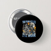 Badge Rond 5 Cm You Purr Kitten I'll Roar Cool Funny Alpha Wolf Me (Devant & derrière)