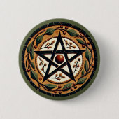 Badge Rond 5 Cm Yule Pentacle (Devant)