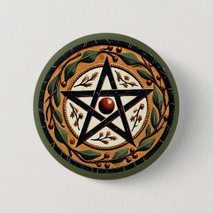 Badge Rond 5 Cm Yule Pentacle