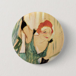 Badge Rond 5 Cm Yvette Guilbert, Henri de Toulouse-Lautrec
