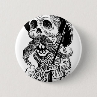 Badge Rond 5 Cm Zapatista Calavera. c. 1900's tôt. Le Mexique