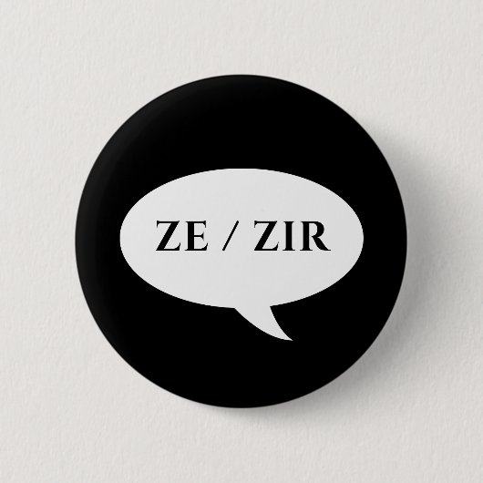 BADGE ROND 5 CM ZE ZIR PRONOUNS PATCH (Devant)