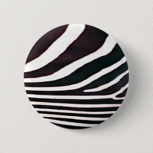 Badge Rond 5 Cm Zebra Black and White Stripes Print