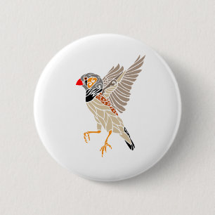 Badge Rond 5 Cm Zebra finch tribal tattoo design