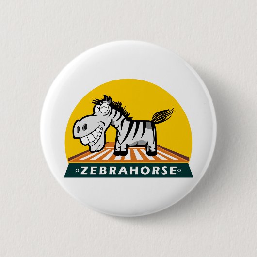 Badge Rond 5 Cm Zebra Horse (Devant)
