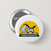 Badge Rond 5 Cm Zebra Horse (Devant & derrière)