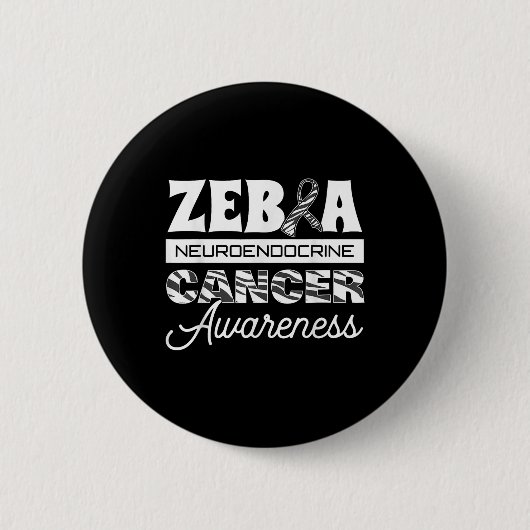 Badge Rond 5 Cm Zebra Neuroendocrine Cancer Sensibilisation Ruban (Devant)