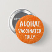 Badge Rond 5 Cm Zebra Palm Hawaiian Aloha Vacciné Orange (Devant & derrière)