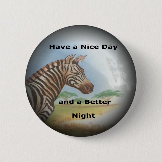 Badge Rond 5 Cm Zebra Portrait, Amboseli : l'Esprit de la Savanna (Devant)